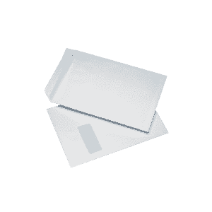 250 White C4 Windowed (40mm x 105mm) Self Seal Envelopes (324mm x 229mm)