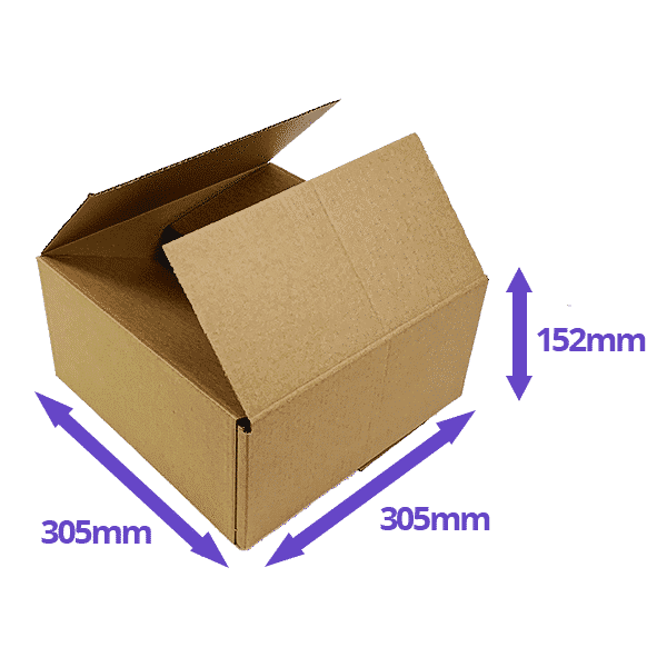 Single Wall Cardboard Boxes - 305x305x152mm - Packs of 10, 25 & 50