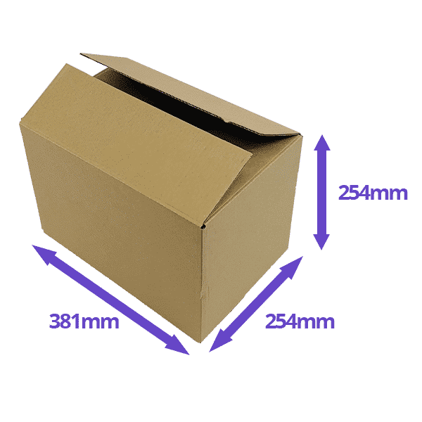 Single Wall Cardboard Boxes - 381x254x254mm - Pack Of 10, 25 & 50