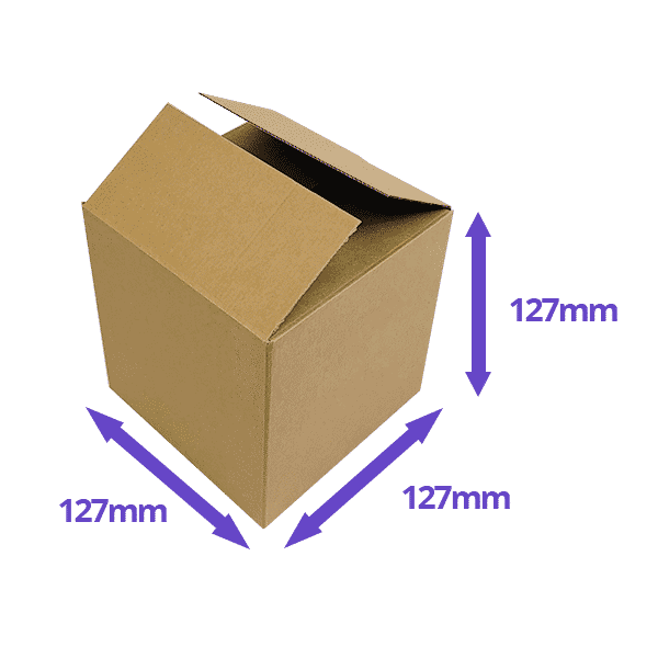 Single Wall Cardboard Boxes - 127x127x127mm - Pack Of 10, 25 & 50