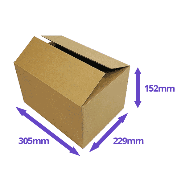 Single Wall Cardboard Boxes - 305x229x152mm - Pack Of 10, 25 & 50