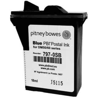 Pitney Bowes DM60 Ink Cartridge & K722 Ink Cartridge - Original Blue