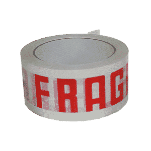 White & Red Fragile Packing Tape - 48mmx66m