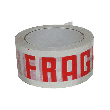 White & Red Fragile Packing Tape - 48mmx66m