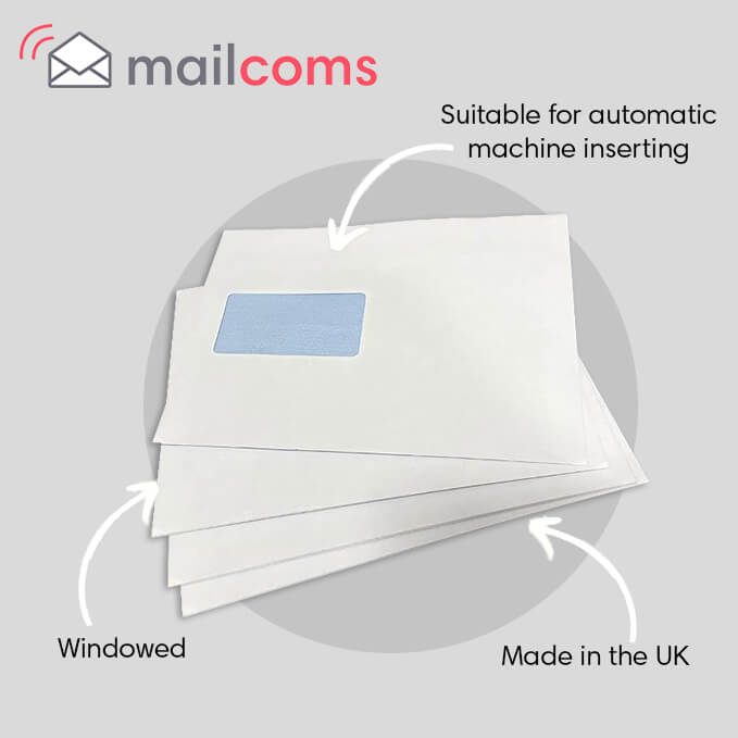 White C5+ Gummed Plain Windowed (45mm x 90mm Window) Envelopes (162mm x 235mm)