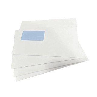 White C5+ Gummed Plain Windowed (45mm x 90mm Window) Envelopes (162mm x 235mm)