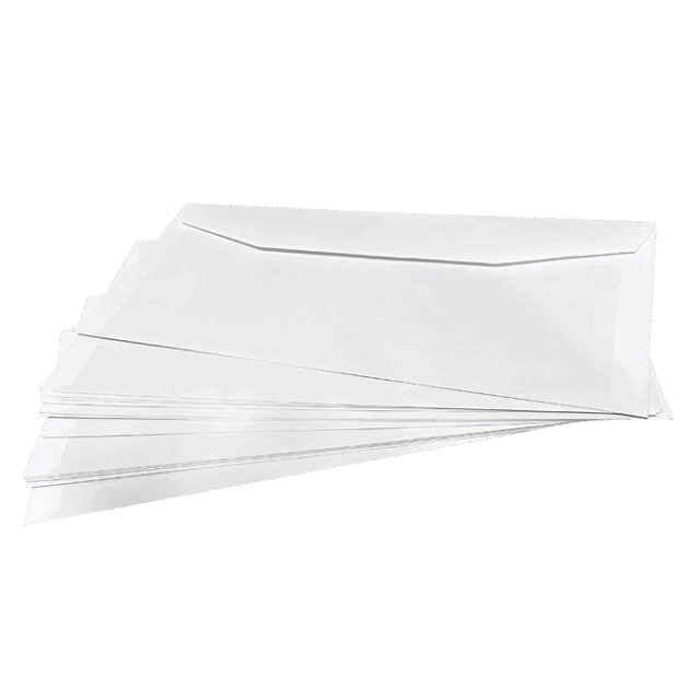 Gummed Plain Windowed (45mm x 90mm Window) Envelopes (114mm x 235mm) Rear