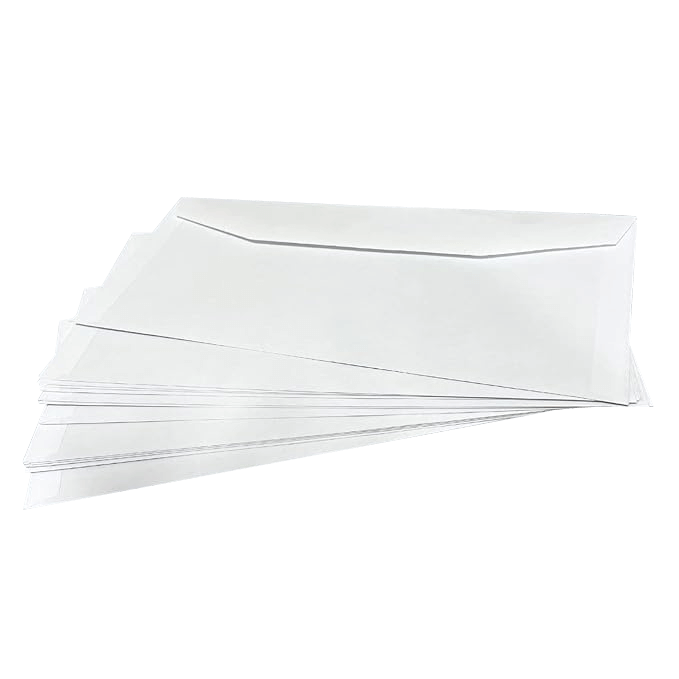 Gummed Plain Windowed (45mm x 90mm Window) Envelopes (114mm x 235mm) Rear