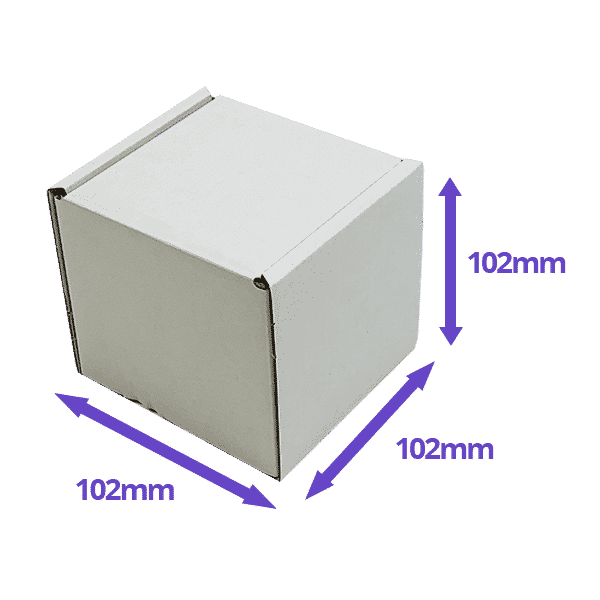 White PiP Small Parcel Postal Box - 102x102x102mm - Packs of 10, 25 & 50