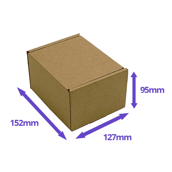 Brown PiP Small Parcel Postal Box - 152x127x95mm - Packs of 10, 25 & 50