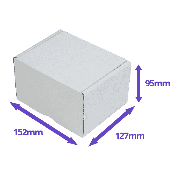 White PiP Small Parcel Postal Box - 152x127x95mm - Packs of 10, 25 & 50