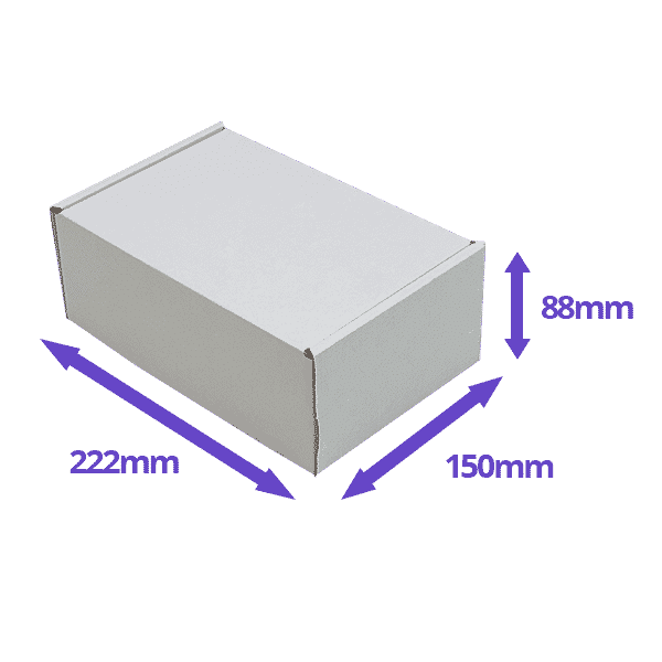 White PiP Small Parcel Postal Box - 222x150x88mm - Packs of 10, 25 & 50