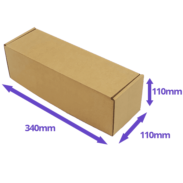 Brown PiP Small Parcel Postal Box - 340x110x110mm - Packs of 10, 25 & 50