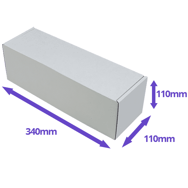 White PiP Small Parcel Postal Box - 340x110x110mm - Packs of 10, 25 & 50