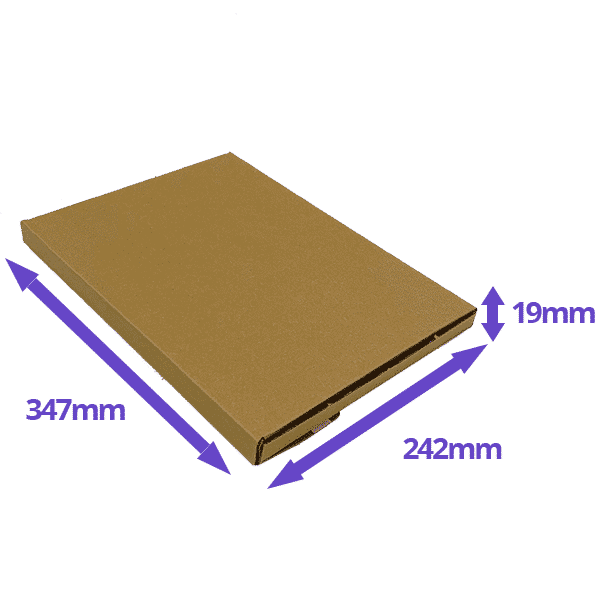 Brown PiP Small Parcel Postal Box - 347x242x19mm - Packs of 10, 25 & 50