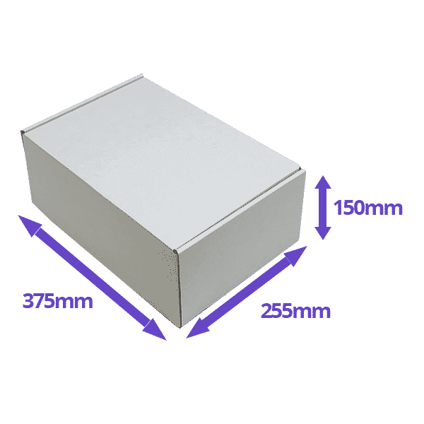 White PiP Small Parcel Postal Box - 375x255x150mm - Packs of 25 & 50