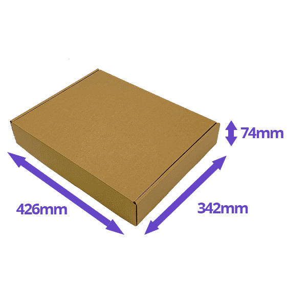 Brown PiP Small Parcel Postal Box - 426x342x74mm - Packs of 50