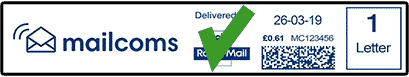 Correct Short Franking Machine Label With Return Address