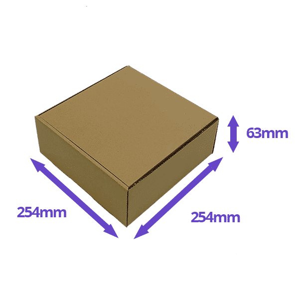 Brown PiP Small Parcel Cake Box - 254x254x63mm