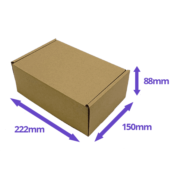 Brown PiP Small Parcel Postal Box - 222x150x88mm