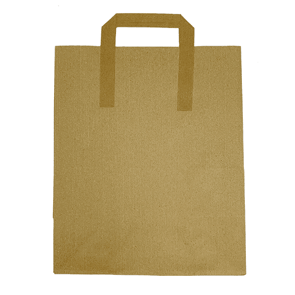 Large Brown Tape Handle Paper Carrier Bags - 254x140x305mm