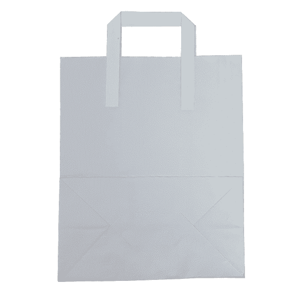 Large White Tape Handle Paper Carrier Bags - 254x140x295mm