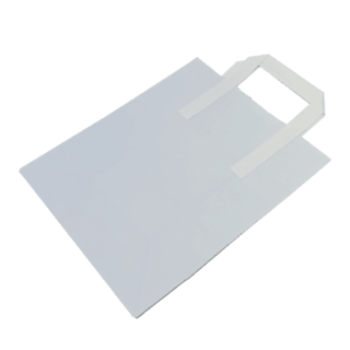 Medium White Tape Handle Paper Carrier Bags - 218x120x270mm