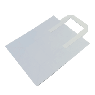 Medium White Tape Handle Paper Carrier Bags - 203x127x254mm