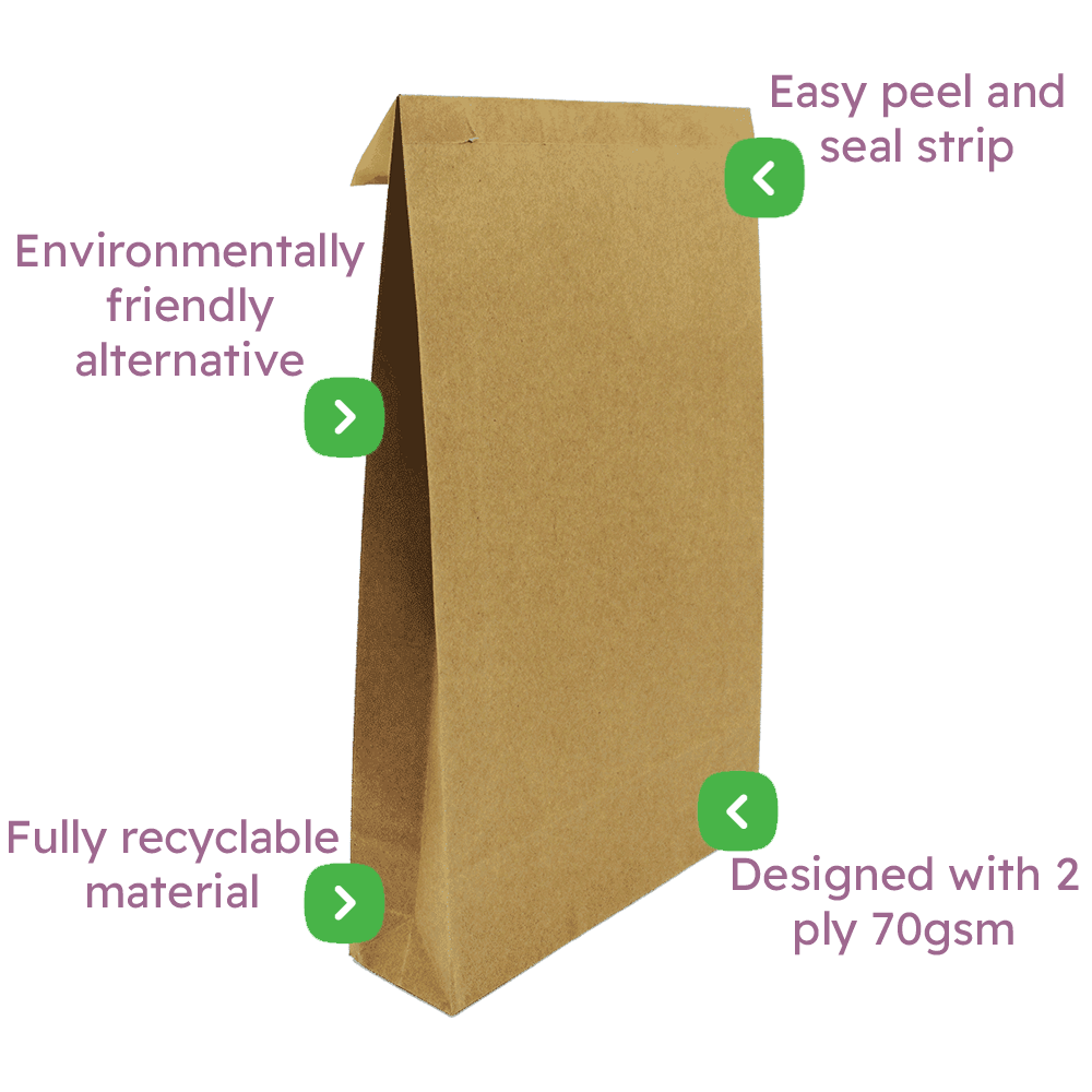 Brown Heavy Duty (2 ply) Paper Mailing Bags Infographic