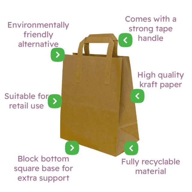 Brown Tape Handle Paper Carrier Bags Infographic