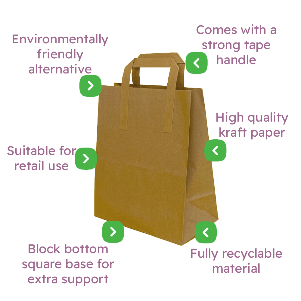 Brown Tape Handle Paper Carrier Bags Infographic
