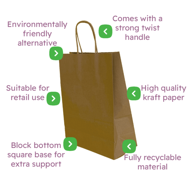 Brown Twist Handle Paper Carrier Bags Infographic