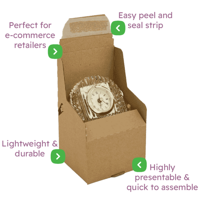 Brown E-Commerce Postal Box - 110x100x70mm Infographic