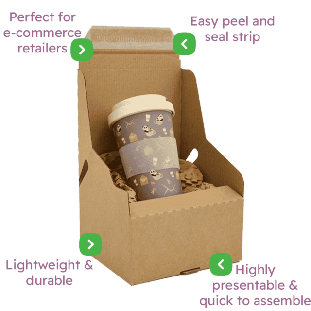 Brown E-Commerce Postal Box - 160x150x75mm Infographic