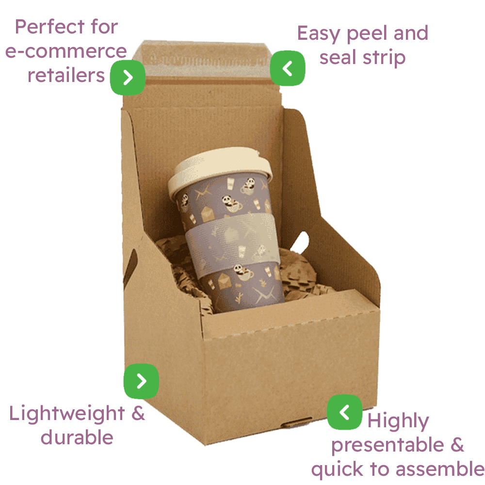 Brown E-Commerce Postal Box - 160x150x75mm Infographic