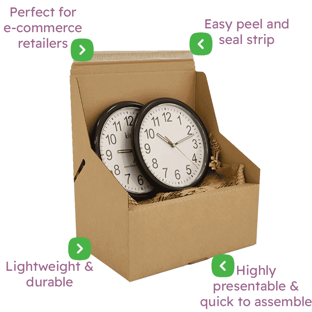 Brown E-Commerce Postal Box - 375x255x150mm Infographic