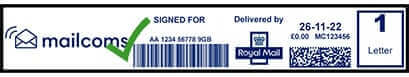 Correct Long Franking Machine Label With Return Address "Correct