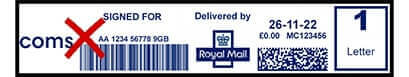 Incorrect Short Franking Machine Label With Return Address "Incorrect