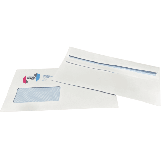 Custom Franking Logo for DL Windowed Self Seal Envelopes (110mm x 220mm) - Box of 1000