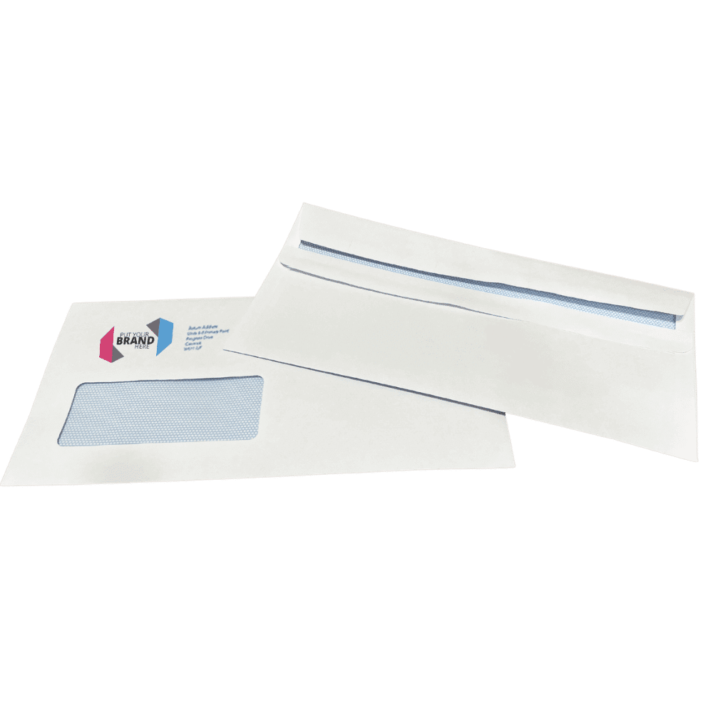 Custom Franking Logo for DL Windowed Self Seal Envelopes (110mm x 220mm) - Box of 1000