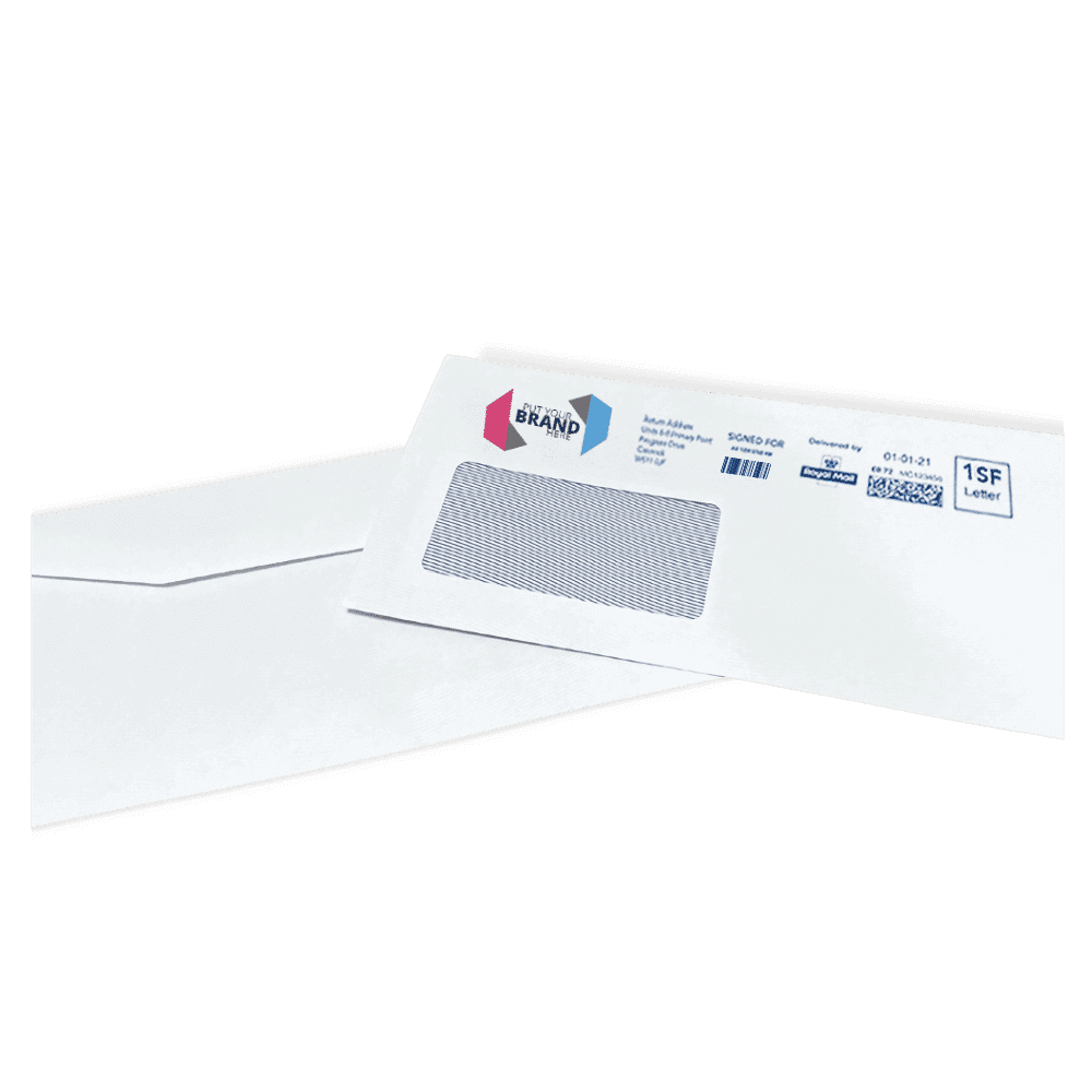 Custom Franking Logo for DL Windowed Folding Inserting Machine Envelopes (114mm x 235mm) - Box of 1000