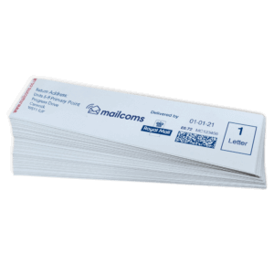 Long Single Cut Franking Machine Labels Example