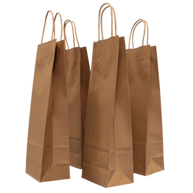 Brown Twist Handle Paper Carrier Bags - 110x85x360mm