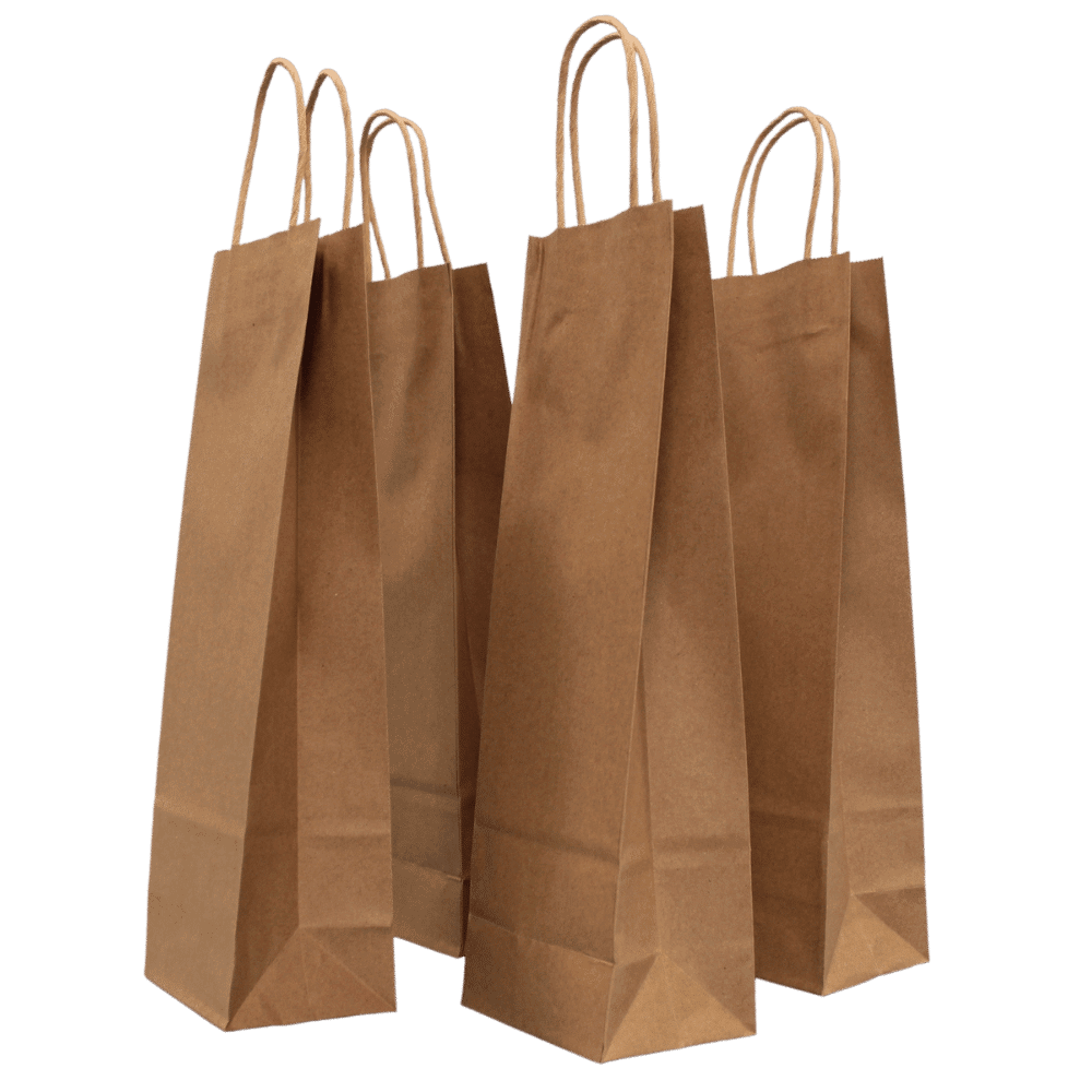 Brown Twist Handle Paper Carrier Bags - 110x85x360mm