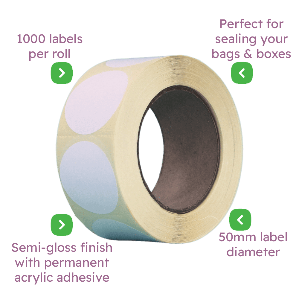1000 White Paper Circle Labels - Pack of 1
