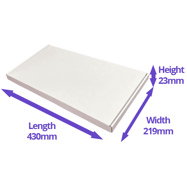 White PiP Large Letter Postal Box - 430x219x23mm