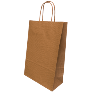 Ribbed Kraft Premium Brown Twist Handle Paper Carrier Bags - 220x100x330mm