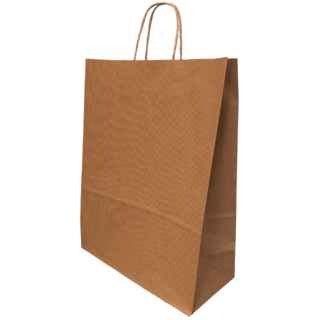 Ribbed Kraft Premium Brown Twist Handle Paper Carrier Bags - 320x150x420mm