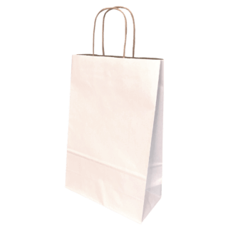 White Kraft Premium Twist Handle Paper Carrier Bags - 220x100x330mm