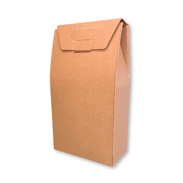Double Bottle Brown Pinch Top Bottle Carrier Box - 182x91x323mm